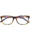 Saint Laurent Tortoiseshell Glasses In Brown