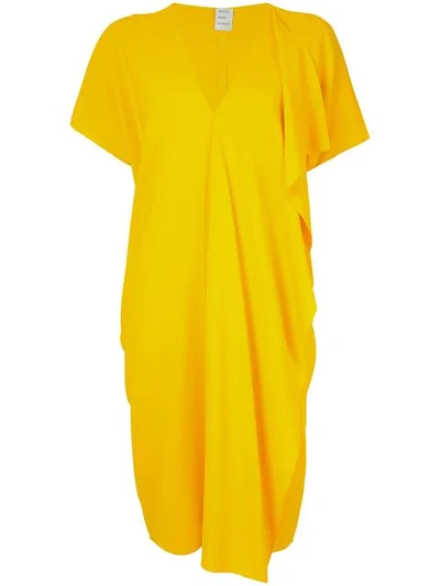 Maison Rabih Kayrouz Gerafftes Kleid In Yellow