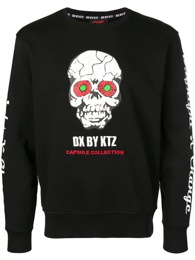 Ktz Printed Skull Sweatshirt In Black