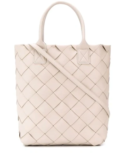 Bottega Veneta Large Intrecciato Leather Tote In White