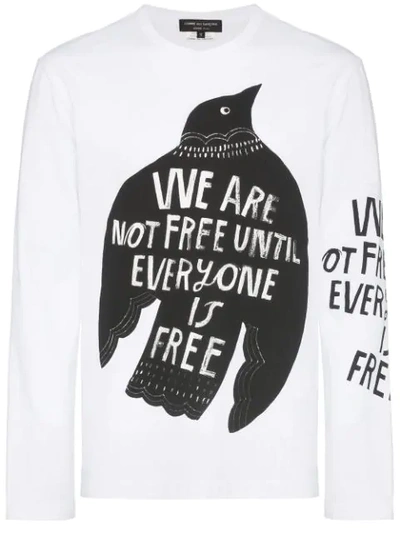 Comme Des Garçons Homme Deux Comme Des Garçons Homme Plus 'we Are Not Free' Langarmshirt In White