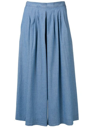 Ps By Paul Smith Flared Cropped Trousers In Blue
