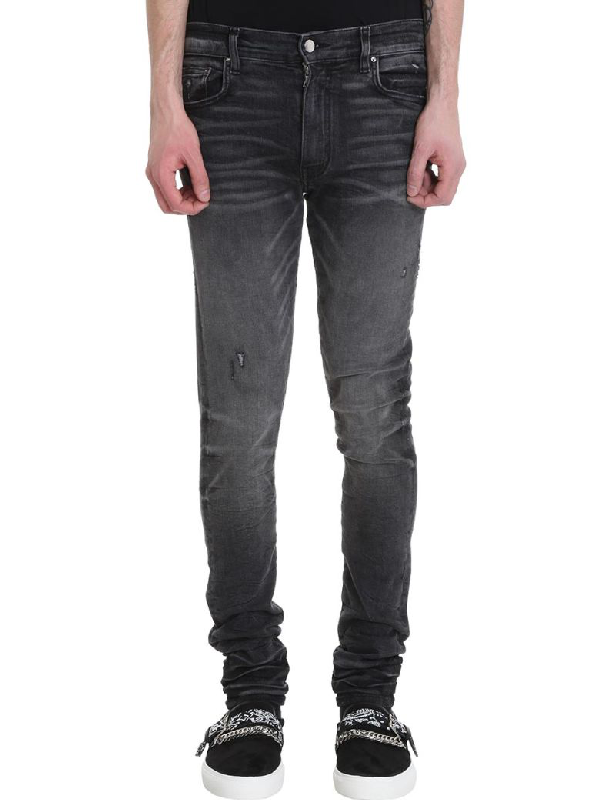 Amiri Stack Black Denim Jeans | ModeSens