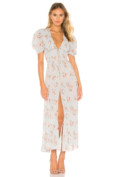 Loveshackfancy Stacy Floral-print Silk Maxi Dress In Peri