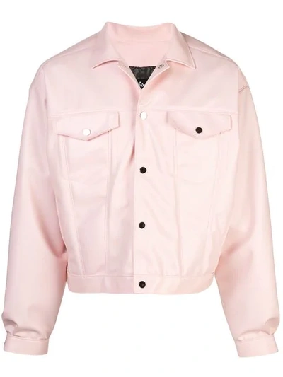 Arthur Avellano Latex Trucker Jacket In Pink