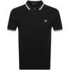 Fred Perry Twin Tipped Extra Slim Fit Pique Polo In Black