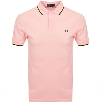 Fred Perry Twin Tipped Extra Slim Fit Pique Polo In Pink