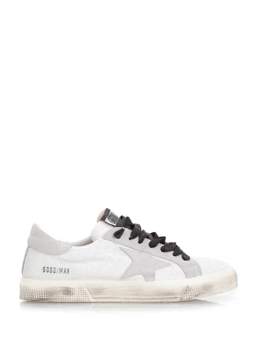 Golden Goose White Glitter 'may' Sneakers | ModeSens