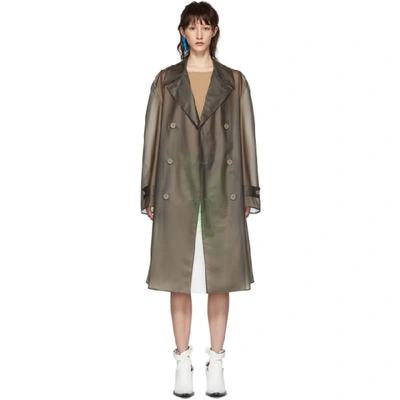 Maison Margiela Grey Matte Cover Trench Coat In 122 Grey