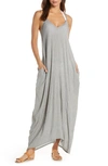 Elan Cover-up Maxi Dress In Black Micro Stripe