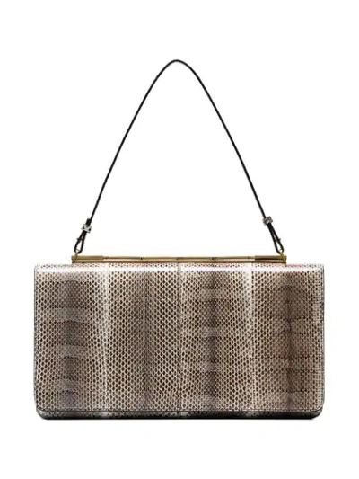 Marni Cache Snakeskin Oversized Clutch Bag In Neutrals