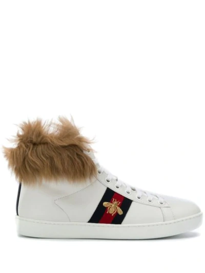 Gucci Ace High Top Sneakers In White