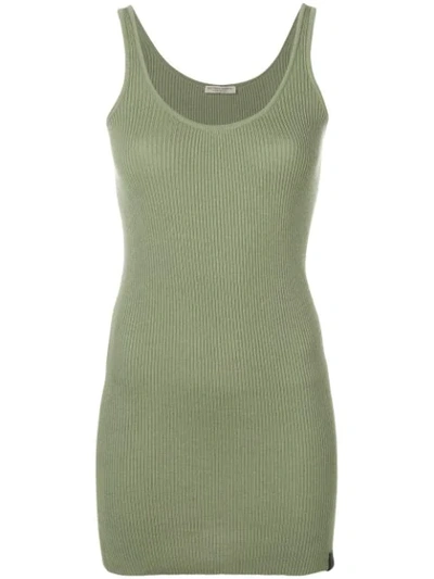 Bottega Veneta Ribbed Knit Tank Top In Green