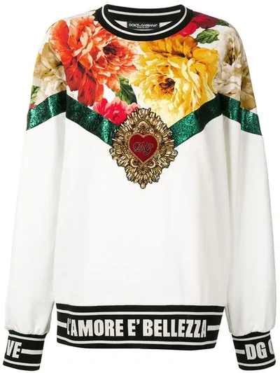 Dolce & Gabbana Bead Embroidery Sweater In White
