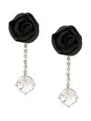 Miu Miu Rose Drop Earrings - Black