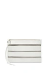 Rebecca Minkoff Cage Large Zip Clutch In Optic White