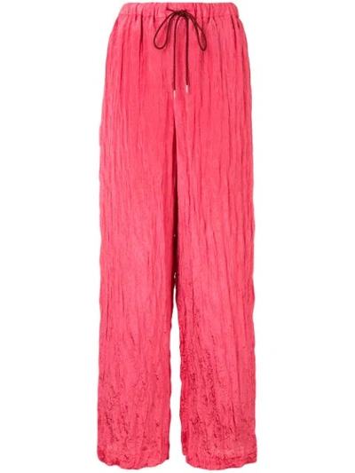 Muller Of Yoshiokubo Wavy Wide Leg Trousers In Pink