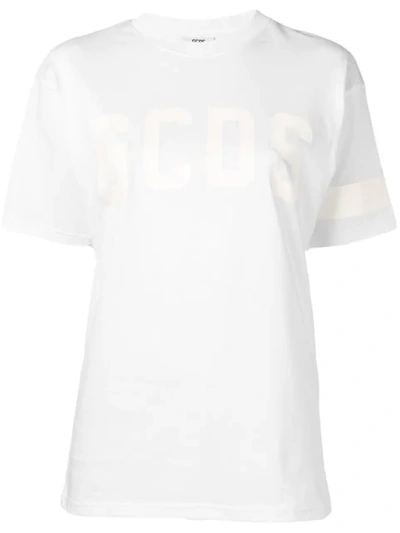 Gcds Tonal Logo Print T-shirt In White