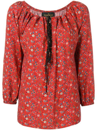 Vivienne Westwood Anglomania Floral Print Blouse - Red