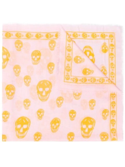Alexander Mcqueen Skull Print Scarf - Pink In Pink