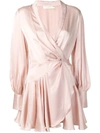 Zimmermann Wrap Mini Dress - Farfetch In Pink