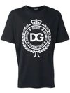 Dolce & Gabbana T-shirt In Cotton With Print In B0665 Blu Scurissimo