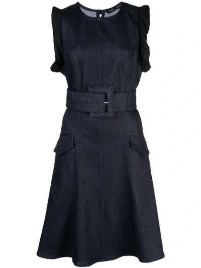 Proenza Schouler Denim Belted Dress - Blue