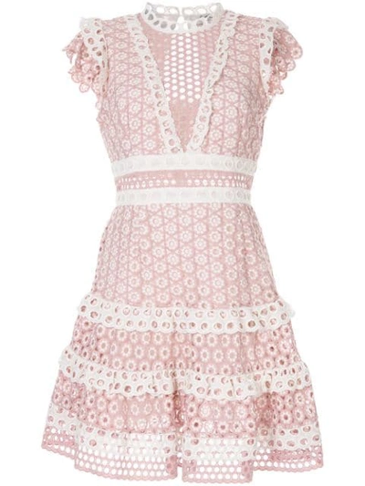 Sea Tiered Lace Dress - Pink