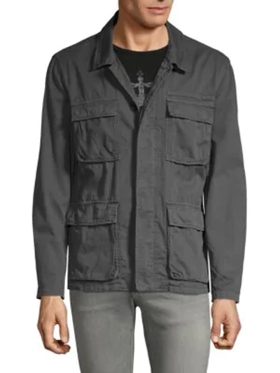 John Varvatos Classic Cotton Field Jacket In Charcoal