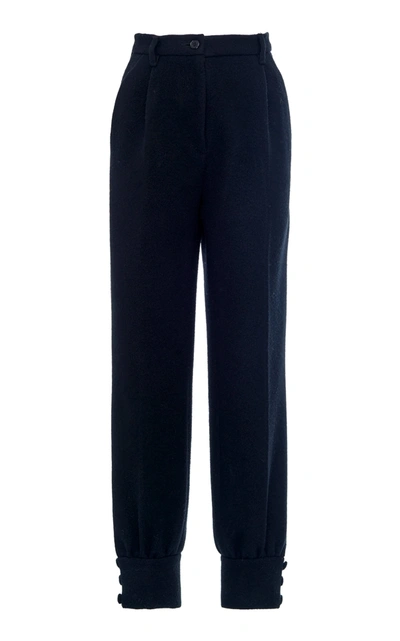 Miu Miu High-waisted Cinched Ankle Pants In Black