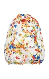 Miu Miu Floral Hooded Cape-style Jacket In White