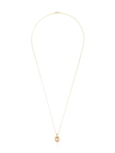 Anais Rheiner 18k Yellow Gold Morganite Pendant Necklace In Metallic