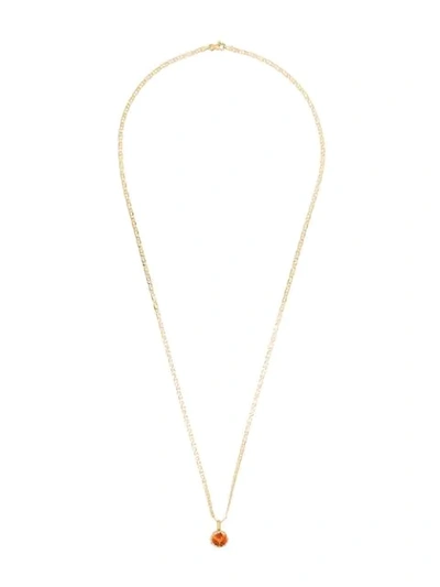 Anais Rheiner 18k Yellow Gold Spessartite Pendant Necklace In Red