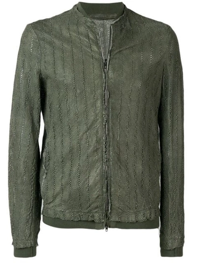 Salvatore Santoro Perforated Bomber Jacket In Green