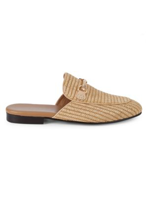 cream backless loafers