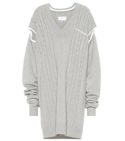 Maison Margiela Wool And Cotton Sweater In Grey