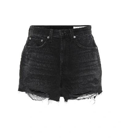 Rag & Bone Maya High-rise Denim Shorts In Black