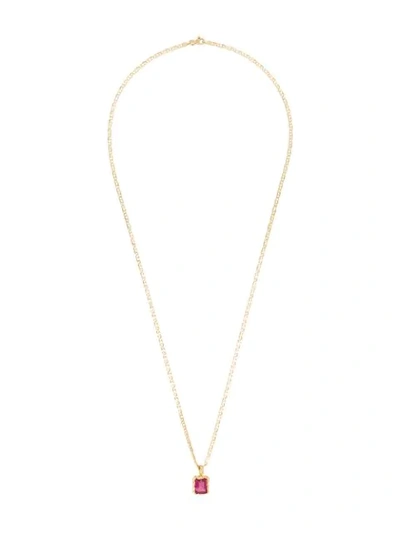 Anais Rheiner 18k Gold And Pink Rubelite Pendant Necklace