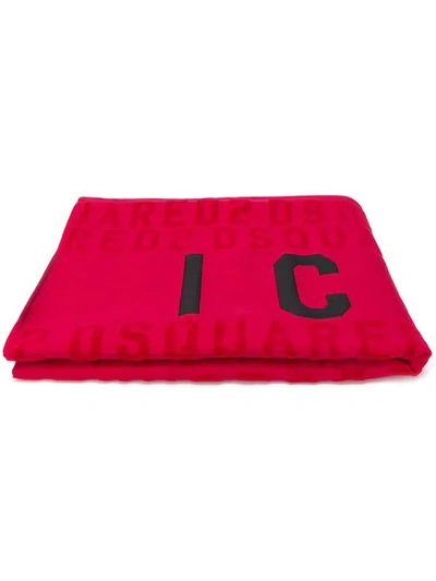 Dsquared2 Icon Beach Towel In Red