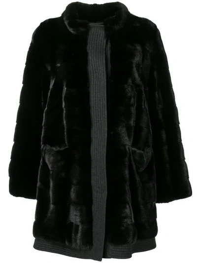 Liska Ari Fur Coat In Black