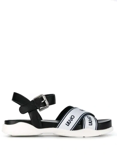 Liu •jo Crossover Strap Sandals In Black