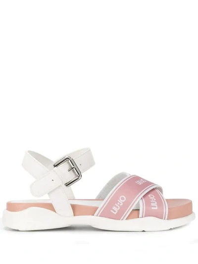 Liu •jo Crossover Strap Sandals In Pink