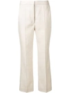 Stella Mccartney Linen-viscose Blend Cropped Pants In Beige