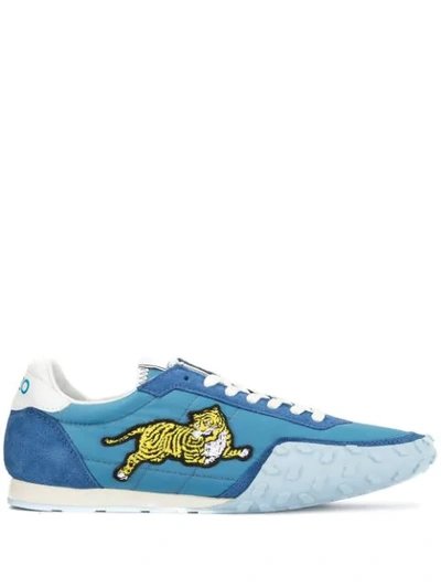 Kenzo Move Suede And Nylon Sneakers In Azure | ModeSens
