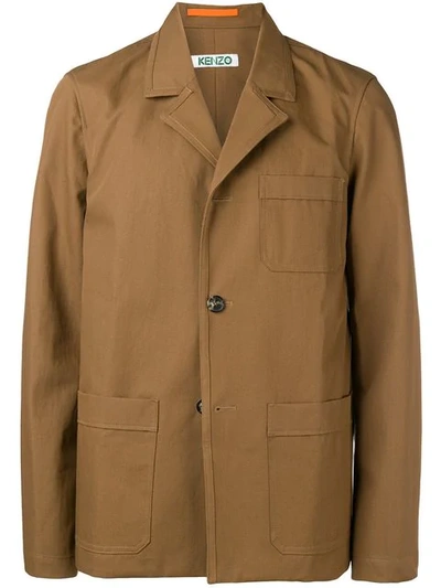 Kenzo Classic Fitted Jacket In Brown
