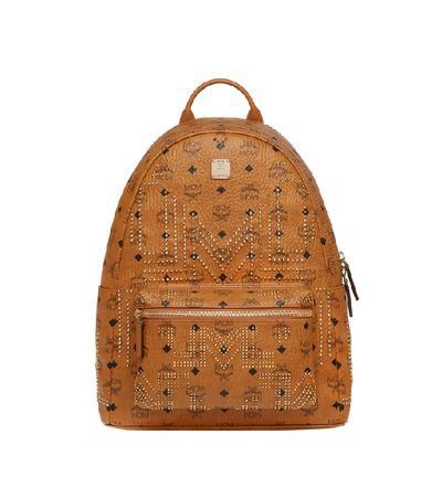 Mcm Men's Stark Gunta Medium Studded Backpack In Brown