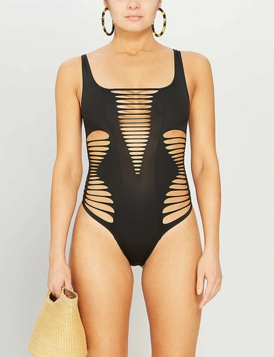 Agent Provocateur Dakotta Cutout-panel Swimsuit In Black