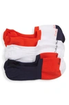 Calvin Klein 3-pack No-show Socks In Red