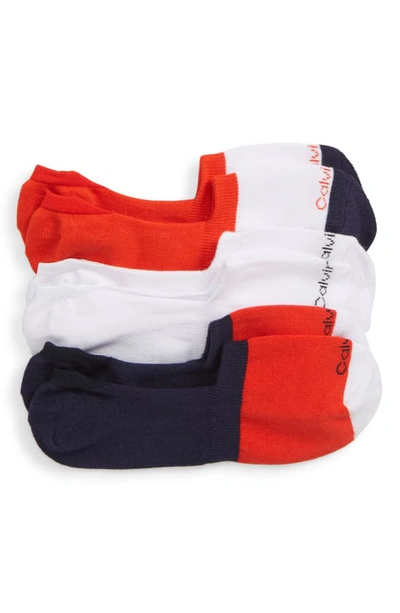Calvin Klein 3-pack No-show Socks In Red