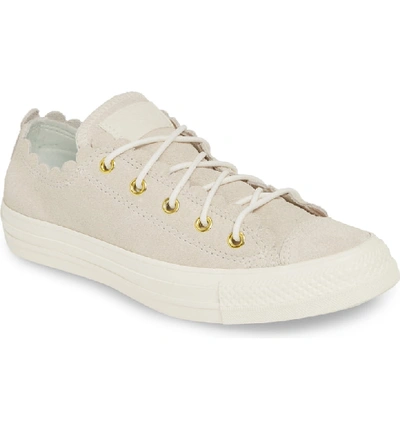Converse Women's Chuck Taylor All Star Scalloped Low-top Sneakers In Egret/ Gold/ Egret